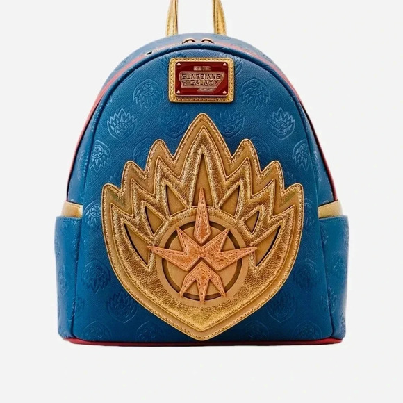 LOUNGEFLY GUARDIANS OF THE GALAXY VOL. 3 RAVAGER BADGE MINI BACKPACK NWT - Picture 2 of 7